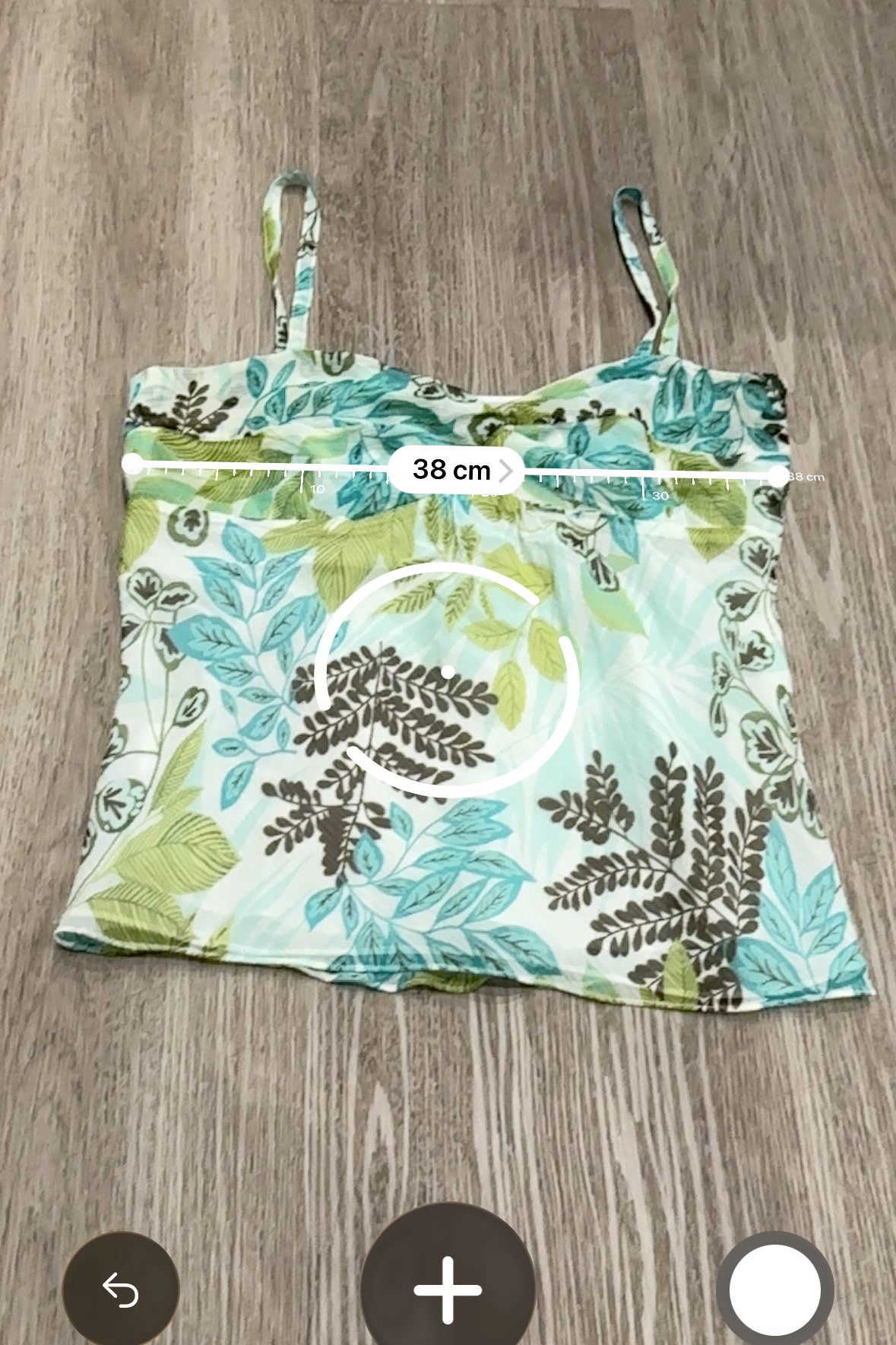 Vintage Floral Leaf LOFT Cami Top Green/Blue/White