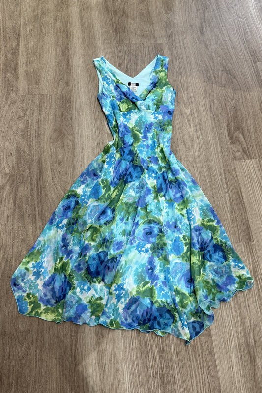 Vintage Studio 1940 Floral Maxi Dress Blue/Green