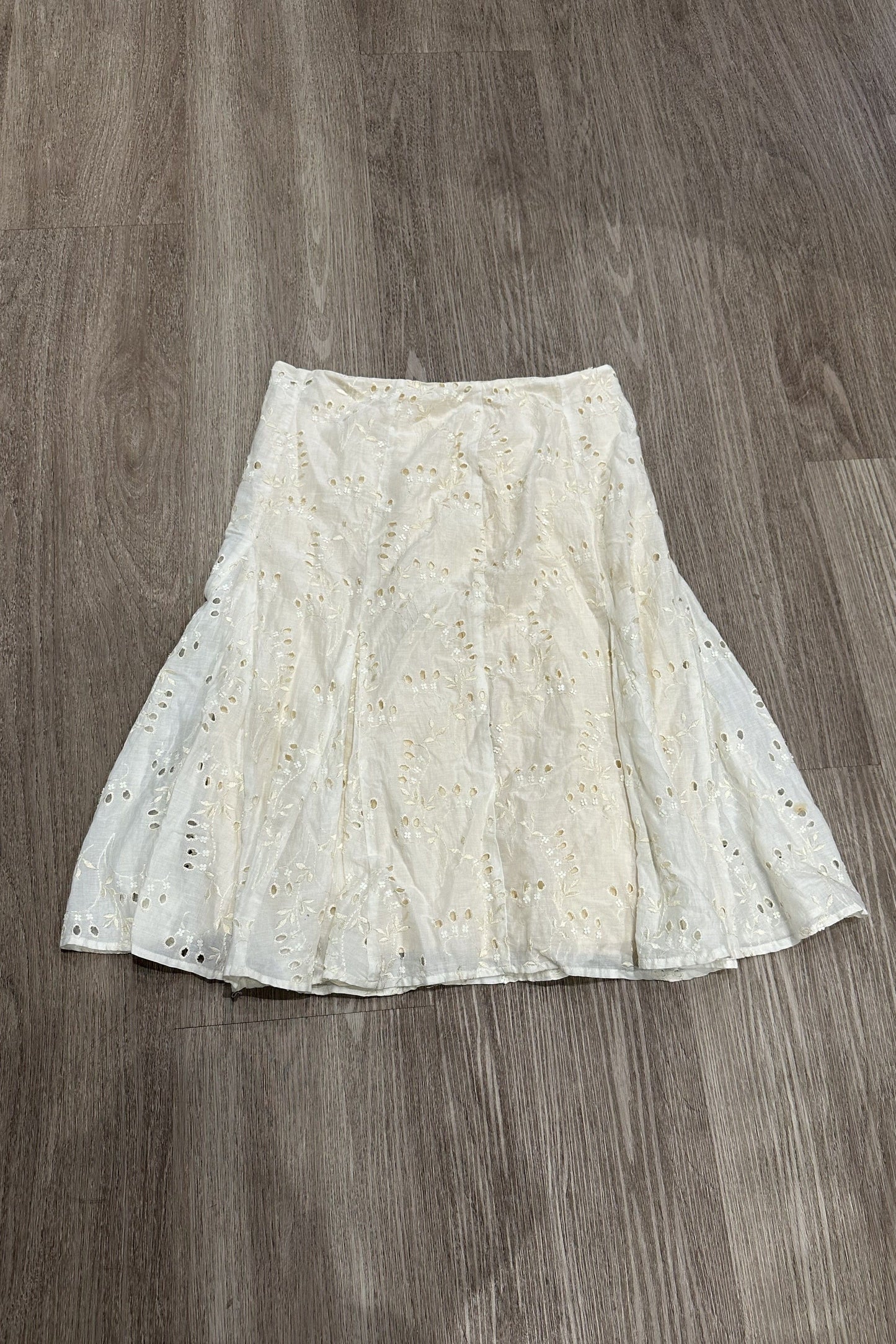 Vintage Y Floral Midi Skirt Cream