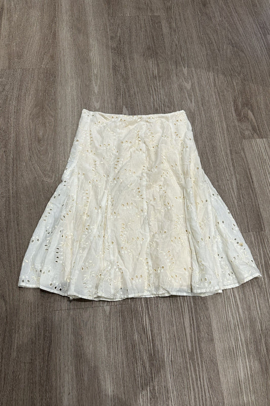 Vintage Y Floral Midi Skirt Cream