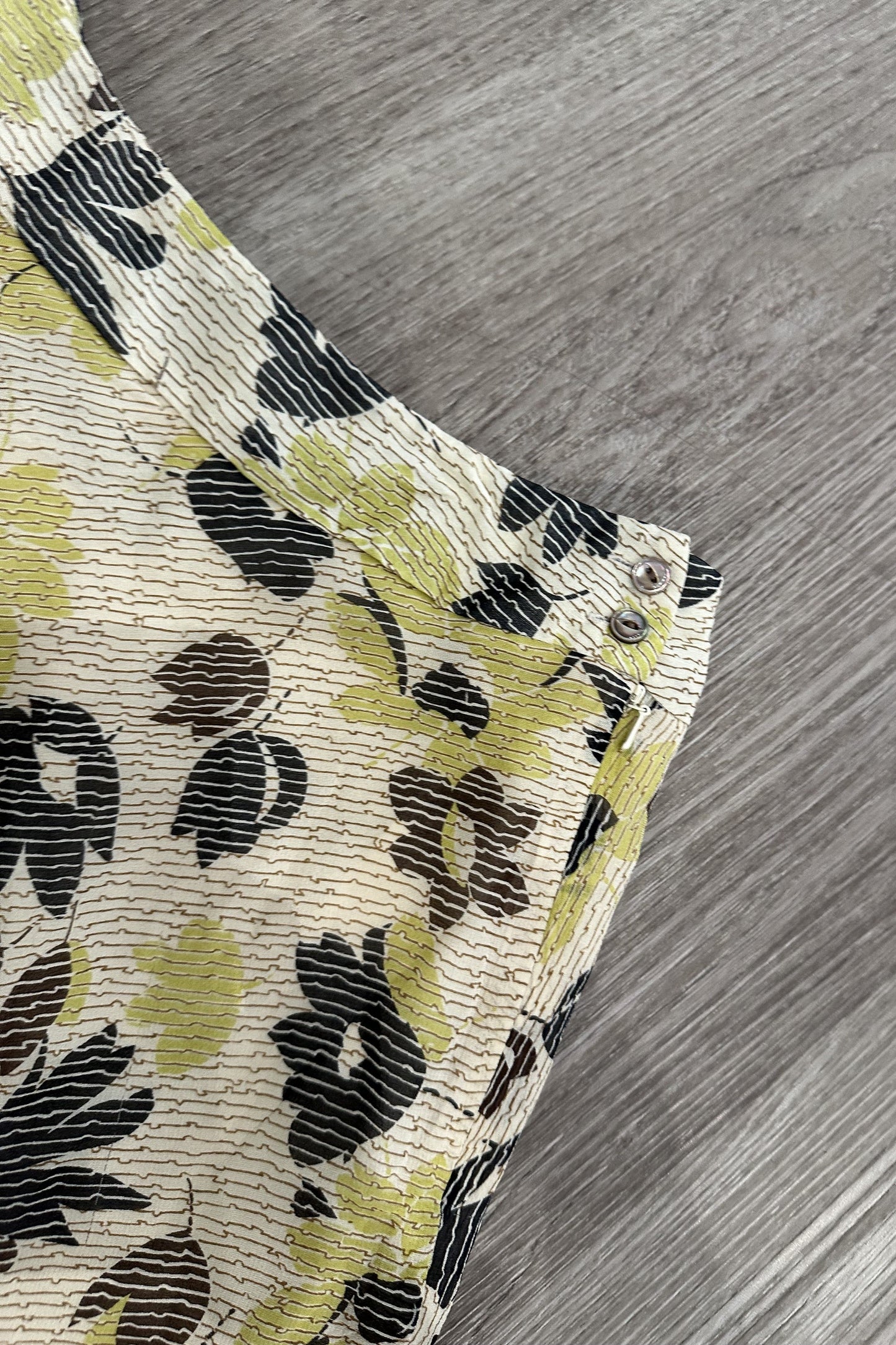 Vintage Floral Midi Skirt Yellow